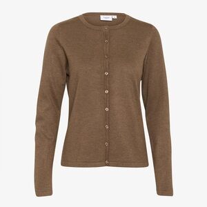 Saint Tropez Brown Melange Button up Knit Cardigan